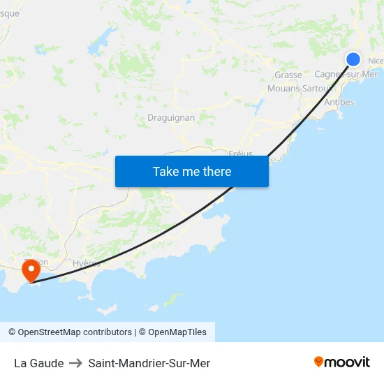 La Gaude to Saint-Mandrier-Sur-Mer map