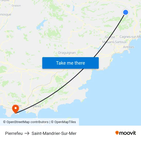 Pierrefeu to Saint-Mandrier-Sur-Mer map