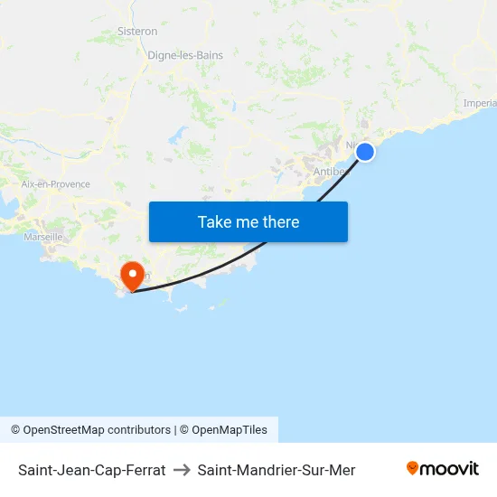Saint-Jean-Cap-Ferrat to Saint-Mandrier-Sur-Mer map