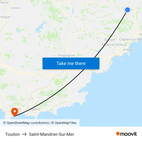 Toudon to Saint-Mandrier-Sur-Mer map