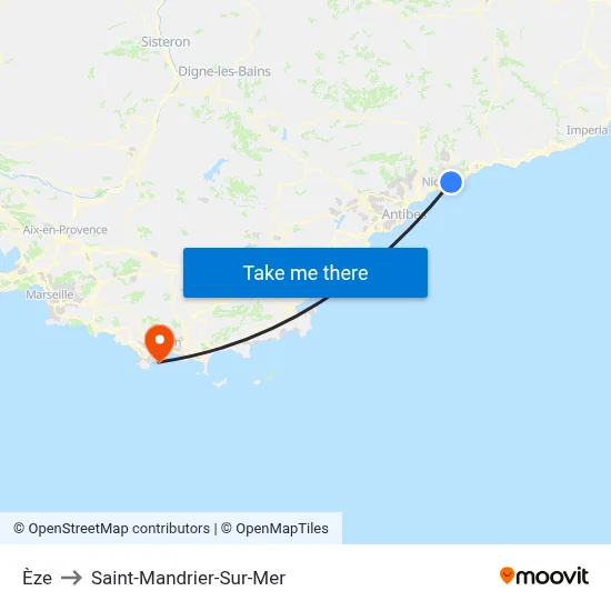 Èze to Saint-Mandrier-Sur-Mer map