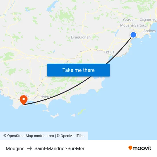 Mougins to Saint-Mandrier-Sur-Mer map