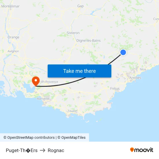 Puget-Th�Ers to Rognac map