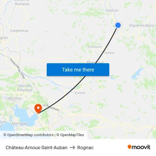 Château-Arnoux-Saint-Auban to Rognac map