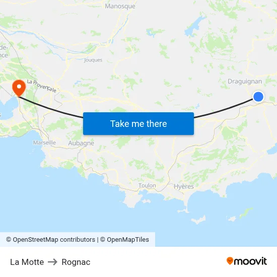 La Motte to Rognac map