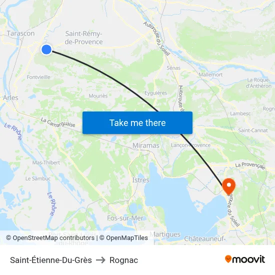 Saint-Étienne-Du-Grès to Rognac map