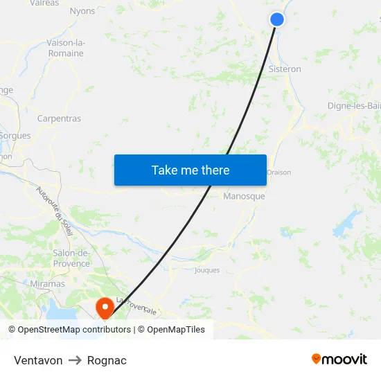 Ventavon to Rognac map