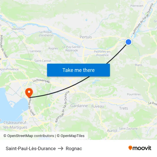 Saint-Paul-Lès-Durance to Rognac map