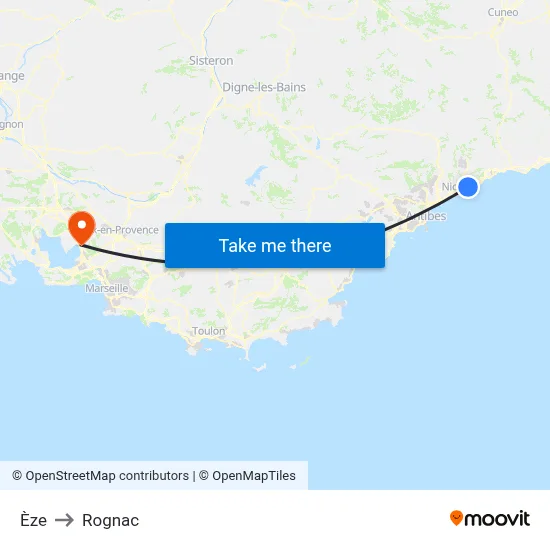 Èze to Rognac map