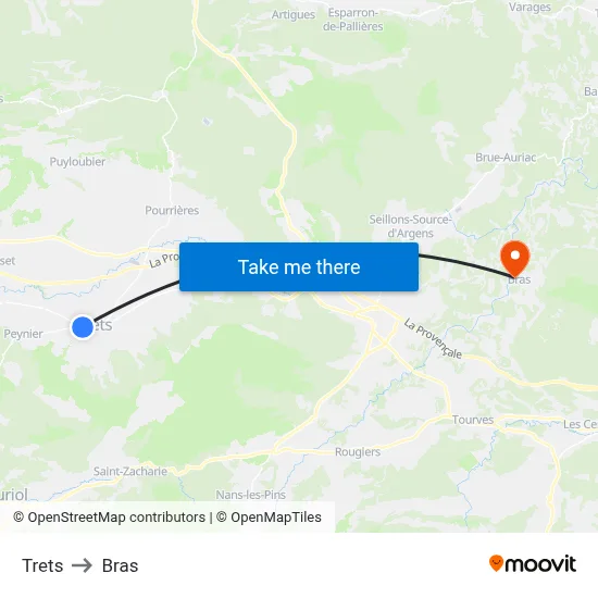 Trets to Bras map