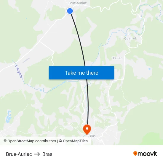 Brue-Auriac to Bras map