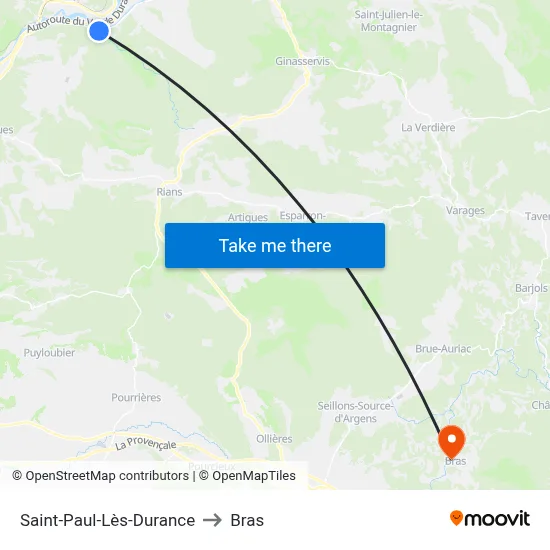 Saint-Paul-Lès-Durance to Bras map
