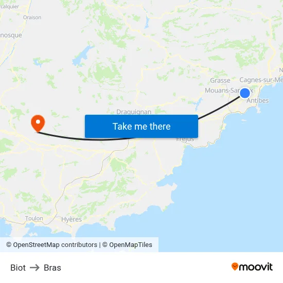 Biot to Bras map