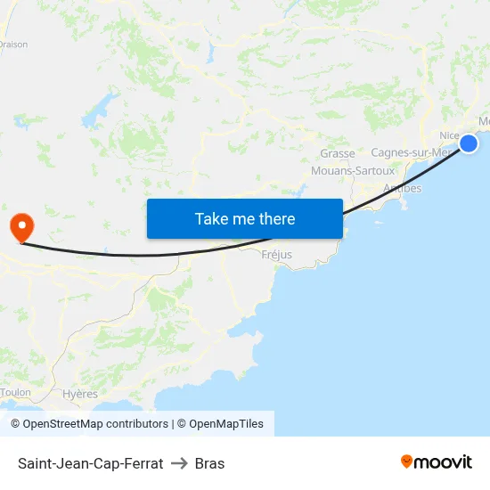 Saint-Jean-Cap-Ferrat to Bras map