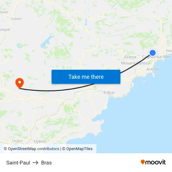 Saint-Paul to Bras map