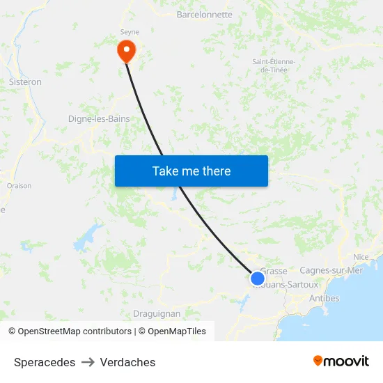 Speracedes to Verdaches map