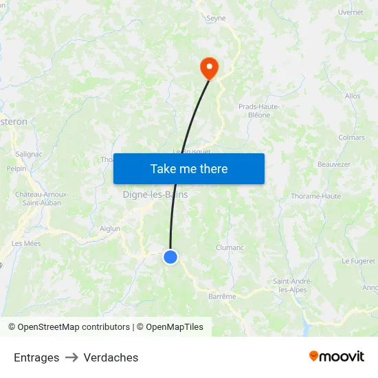Entrages to Verdaches map