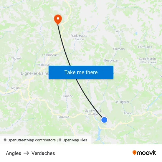 Angles to Verdaches map
