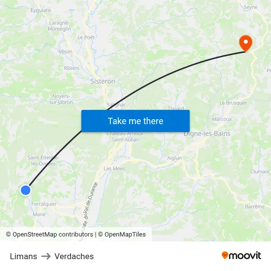 Limans to Verdaches map