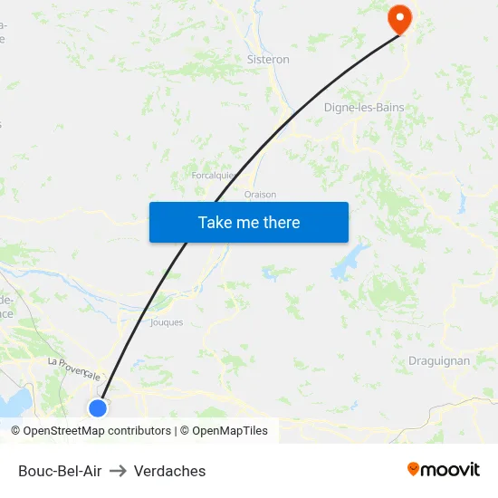 Bouc-Bel-Air to Verdaches map