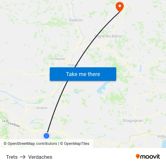 Trets to Verdaches map