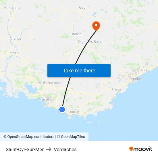 Saint-Cyr-Sur-Mer to Verdaches map