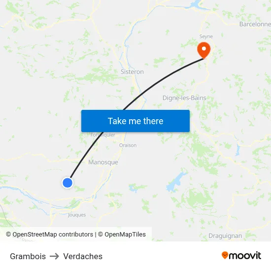 Grambois to Verdaches map