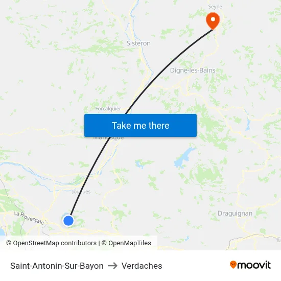 Saint-Antonin-Sur-Bayon to Verdaches map