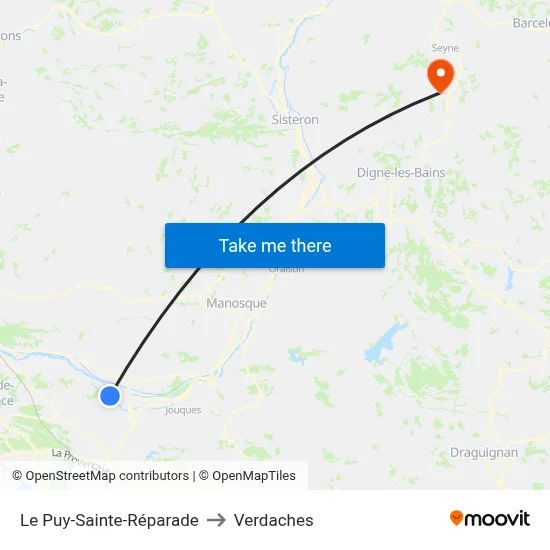 Le Puy-Sainte-Réparade to Verdaches map