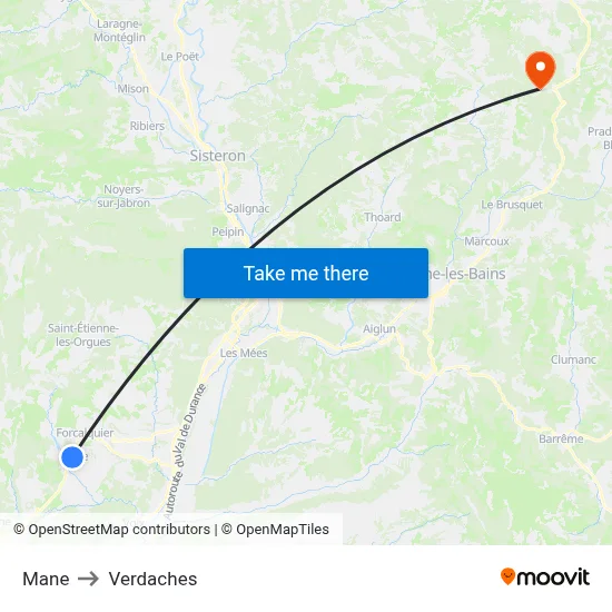 Mane to Verdaches map