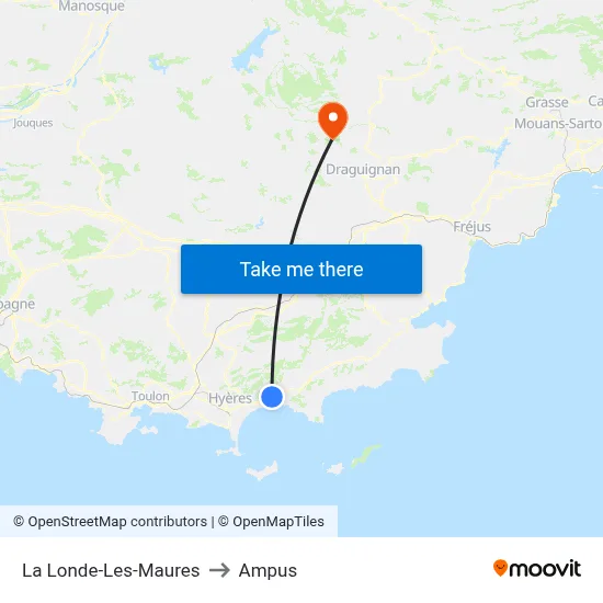La Londe-Les-Maures to Ampus map
