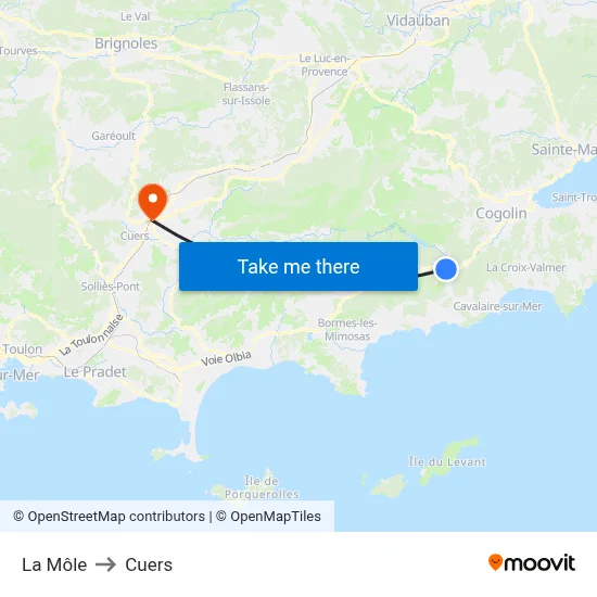 La Môle to Cuers map
