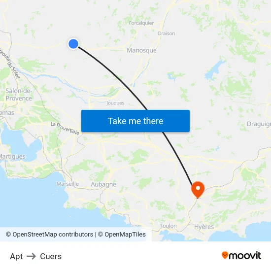 Apt to Cuers map
