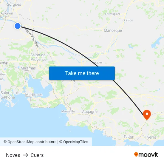 Noves to Cuers map