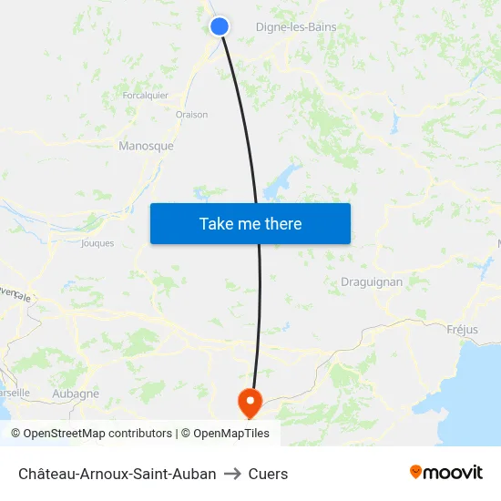 Château-Arnoux-Saint-Auban to Cuers map