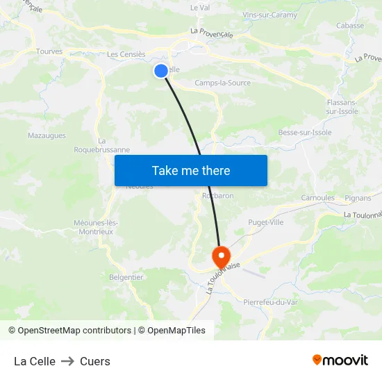 La Celle to Cuers map