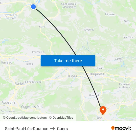 Saint-Paul-Lès-Durance to Cuers map