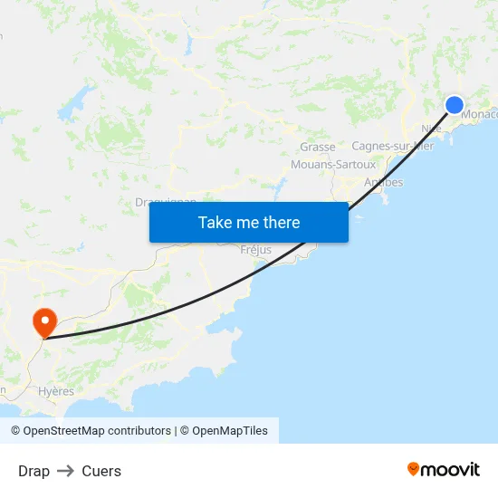 Drap to Cuers map
