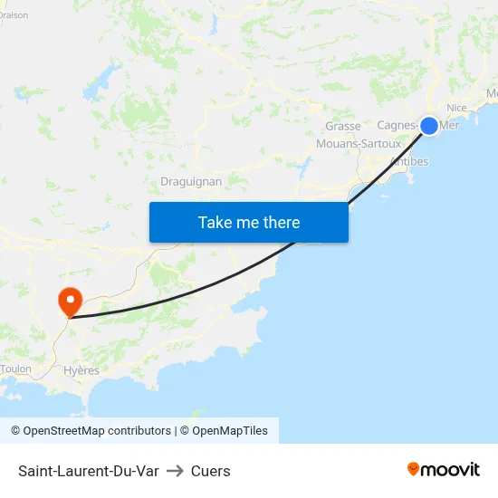 Saint-Laurent-Du-Var to Cuers map