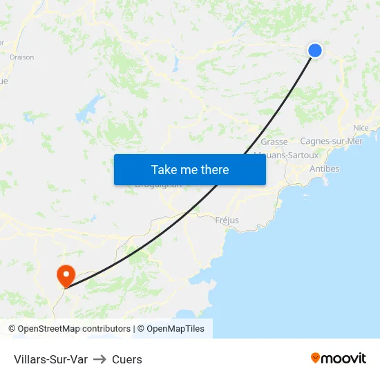 Villars-Sur-Var to Cuers map
