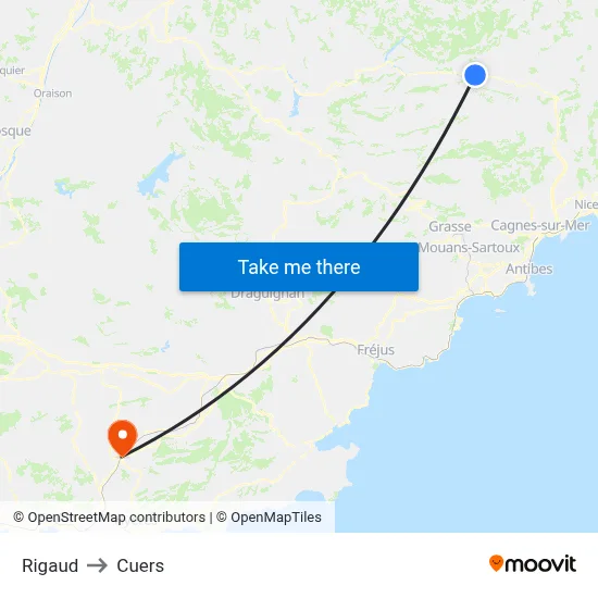 Rigaud to Cuers map