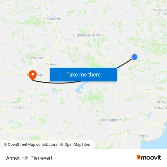 Annot to Pierrevert map