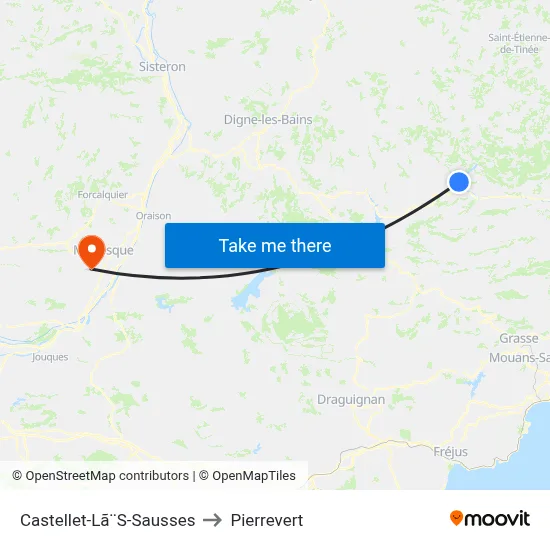 Castellet-Lã¨S-Sausses to Pierrevert map