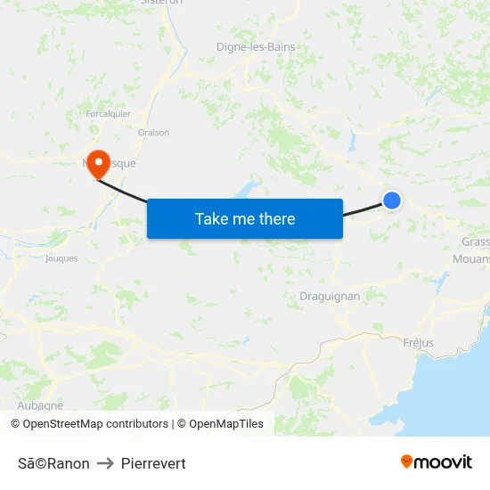 Sã©Ranon to Pierrevert map
