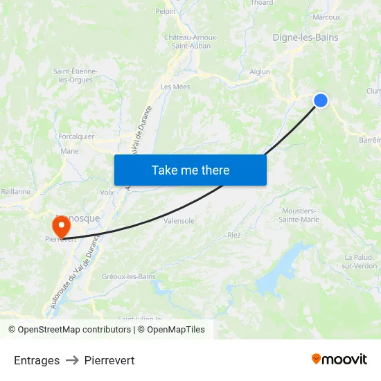 Entrages to Pierrevert map