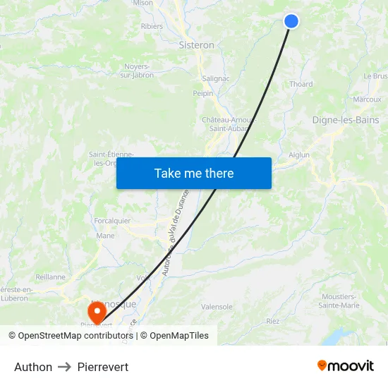 Authon to Pierrevert map