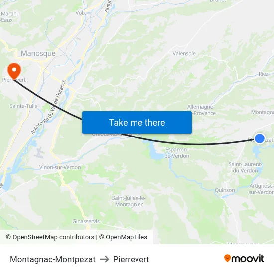Montagnac-Montpezat to Pierrevert map