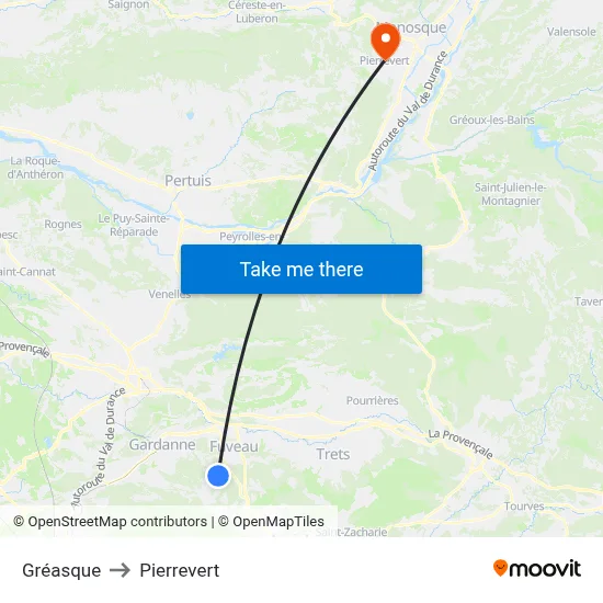 Gréasque to Pierrevert map
