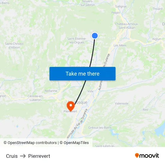 Cruis to Pierrevert map