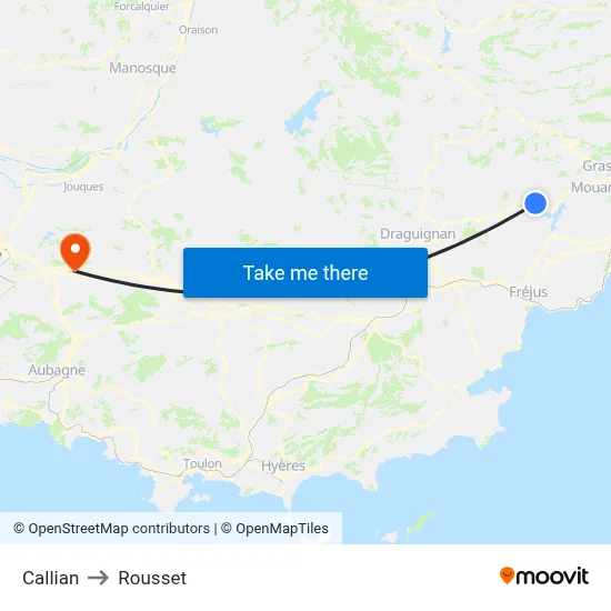 Callian to Rousset map